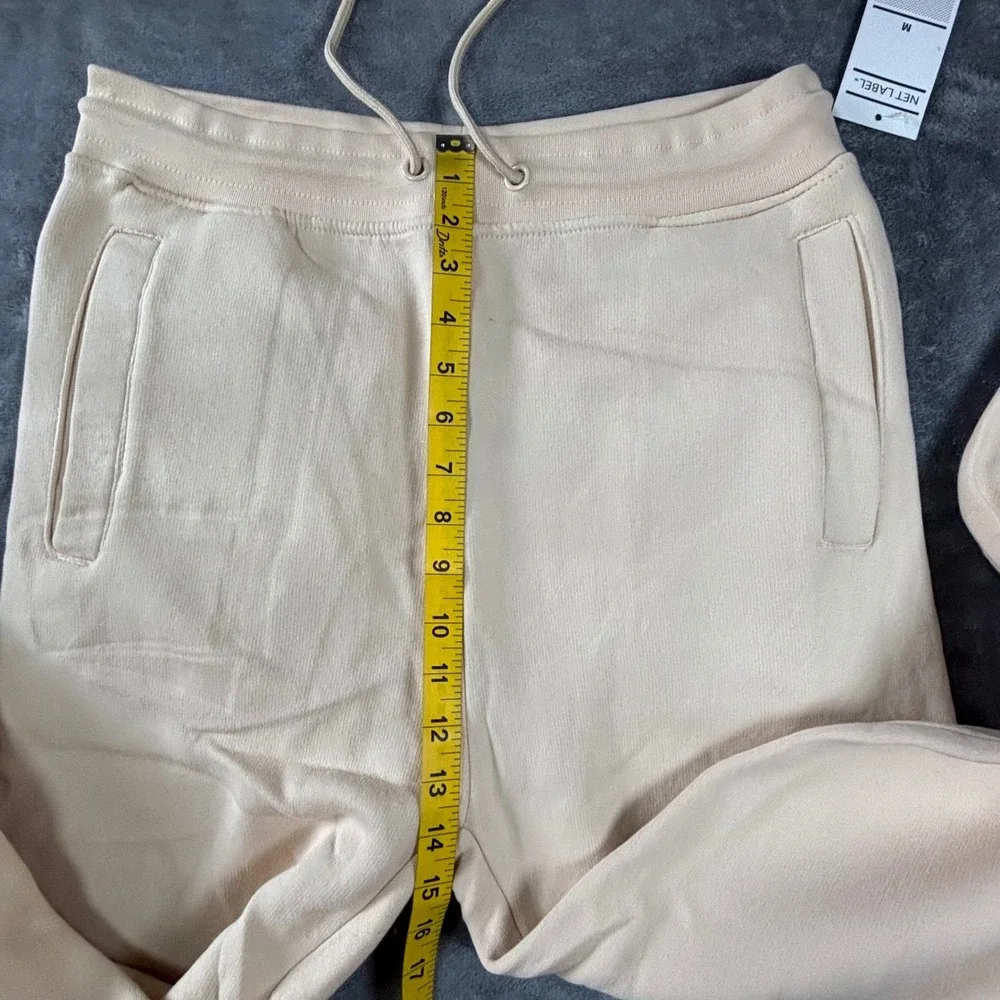 Net Label Mens Fleece Joggers Beige Tan Drawstring Sweatpants Size M NEW